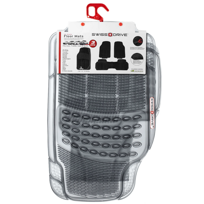 Swiss Drive All Weather Floor Mat 3 Piece Clear
