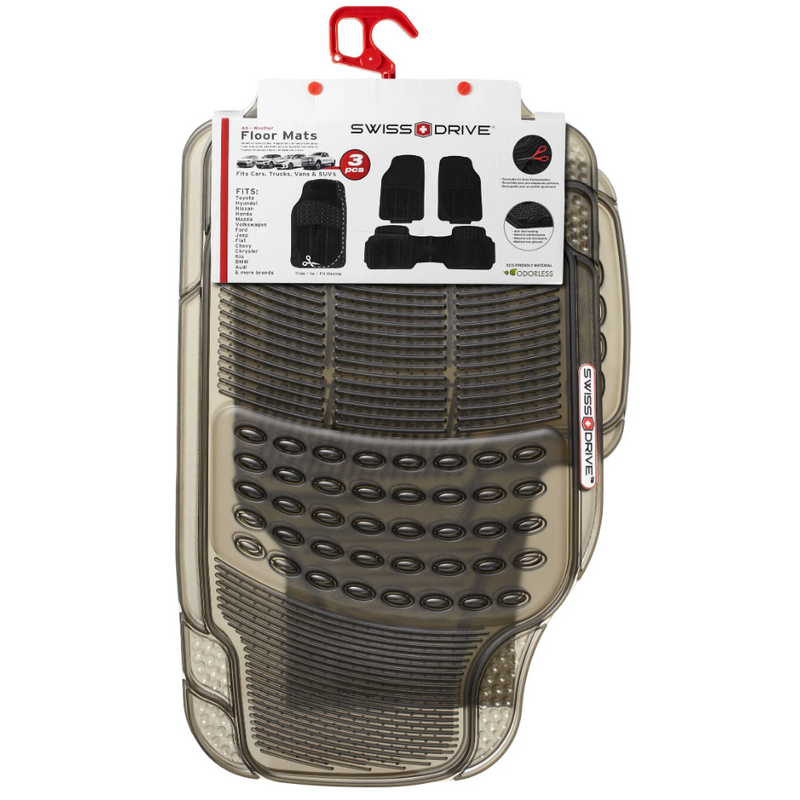 Swiss Drive All Weather Floor Mat 3 Piece Smoke