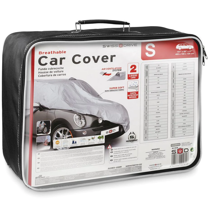 Swiss Drive Breathable Car Cover Small 400x160x120cm