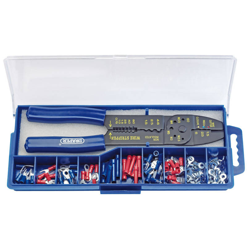 Draper 5 Way Crimping Tool & Terminal Kit, 240mm