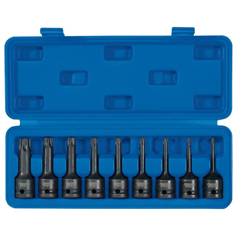 Draper TX-STAR® Socket Bit Set, 1/2" Sq. Dr. (9 Piece)
