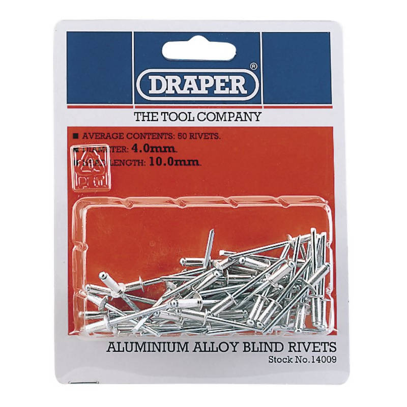 Draper Blind Rivets, 4 X 10mm (50 Piece)