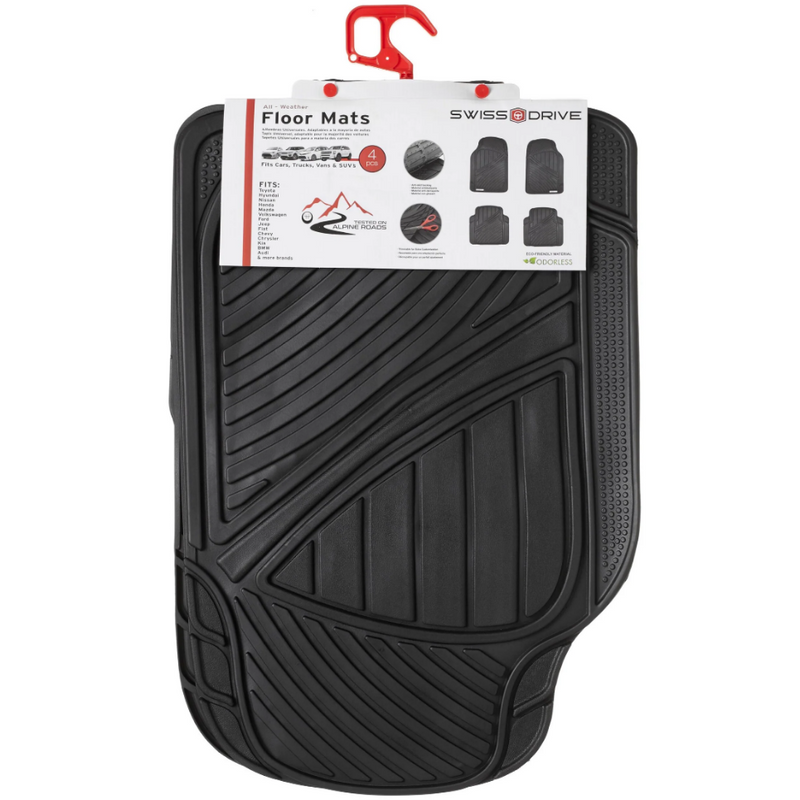 Swiss Drive All Weather Floor Mat 4 Piece Black