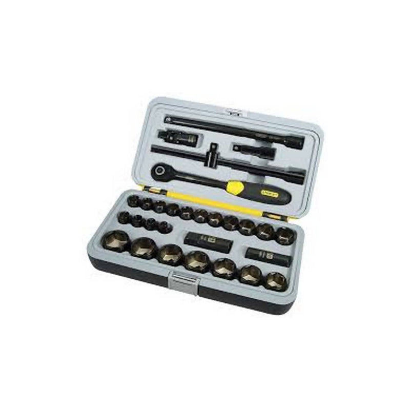 Stanley 1/2" Dr. Metric Hexagonal Socket Set - 30 pieces (MM)