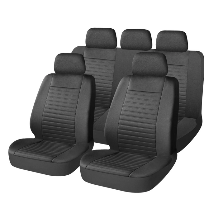 Car + Innovative Microfibre Universal Car Seat Cover Bari 9 Piece Black