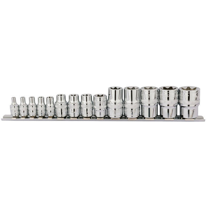 Draper 1/4", 3/8" & 1/2" Dr. TX-STAR® Socket Set - 14 Pieces