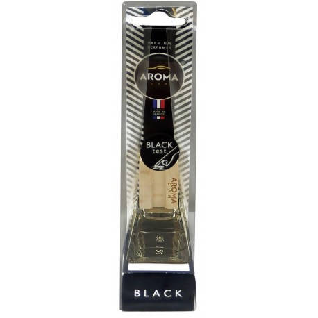 Air Freshener Aroma Car Prestige Wood/Glass Hanging Bottle - Black