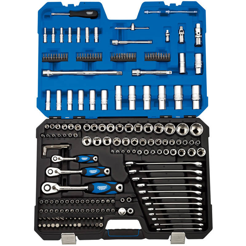 Draper 1/4", 3/8" And 1/2" Dr. Metric Socket Set - 214 Pieces (MM)